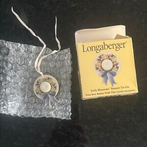 Longaberger Floral Bonnet Tie-On with Blue and Yellow Accents
